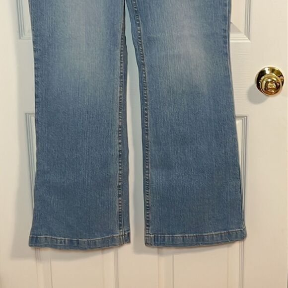 St John’s Bay Stretch Flare Blue Jeans, 6 - Picture 3 of 6